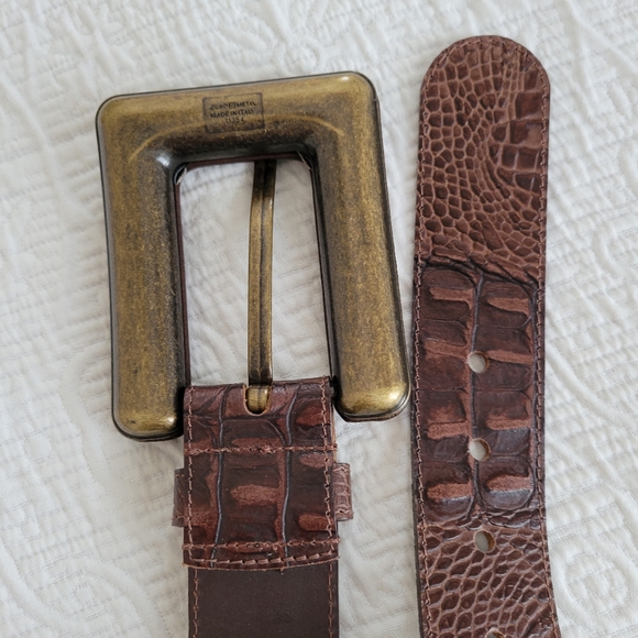 Giogio Italy Leather Belt w/ Euro Metal Buckle - Picture 2 of 8